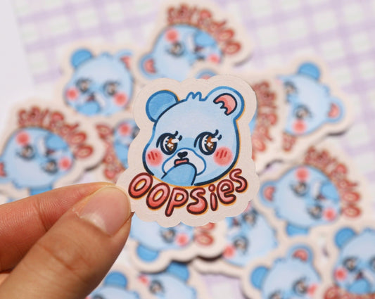 Kawaii Oopsies Bear Sticker