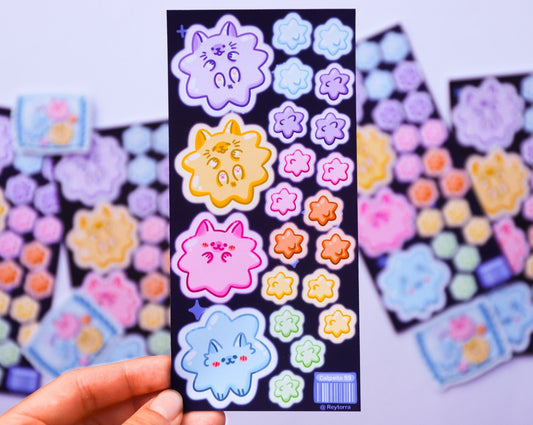 Star Cat Candy Sticker Sheet - Konpeito