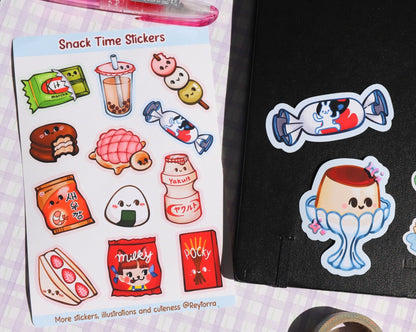 Asian Snacks Sticker Sheet - 12 Childhood Snacks