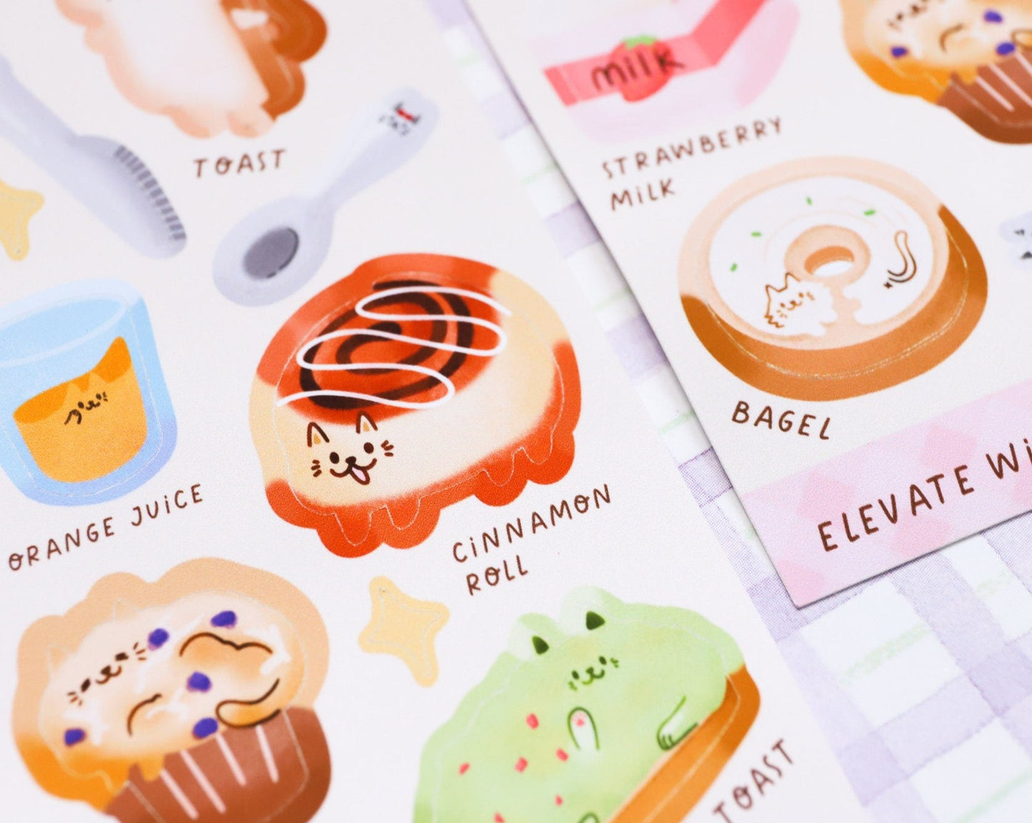 Cat Brunch Sticker Sheet - 17 Cute Stickers