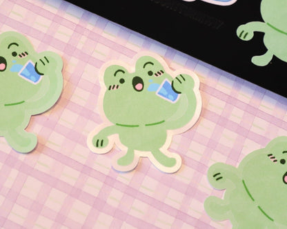 Drink Water Frog Sticker - Health Frogs