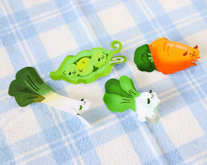 Veggie Dog Stickers - Bark Choi, Carruff, PupPeas, Leek