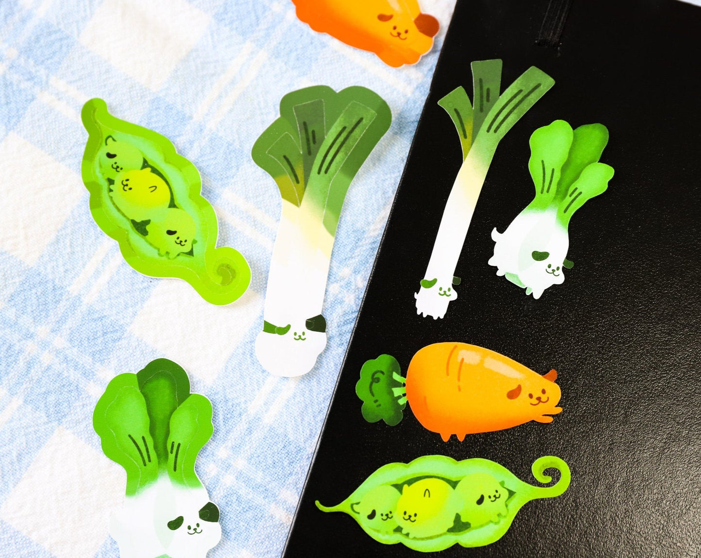 Veggie Dog Stickers - Bark Choi, Carruff, PupPeas, Leek