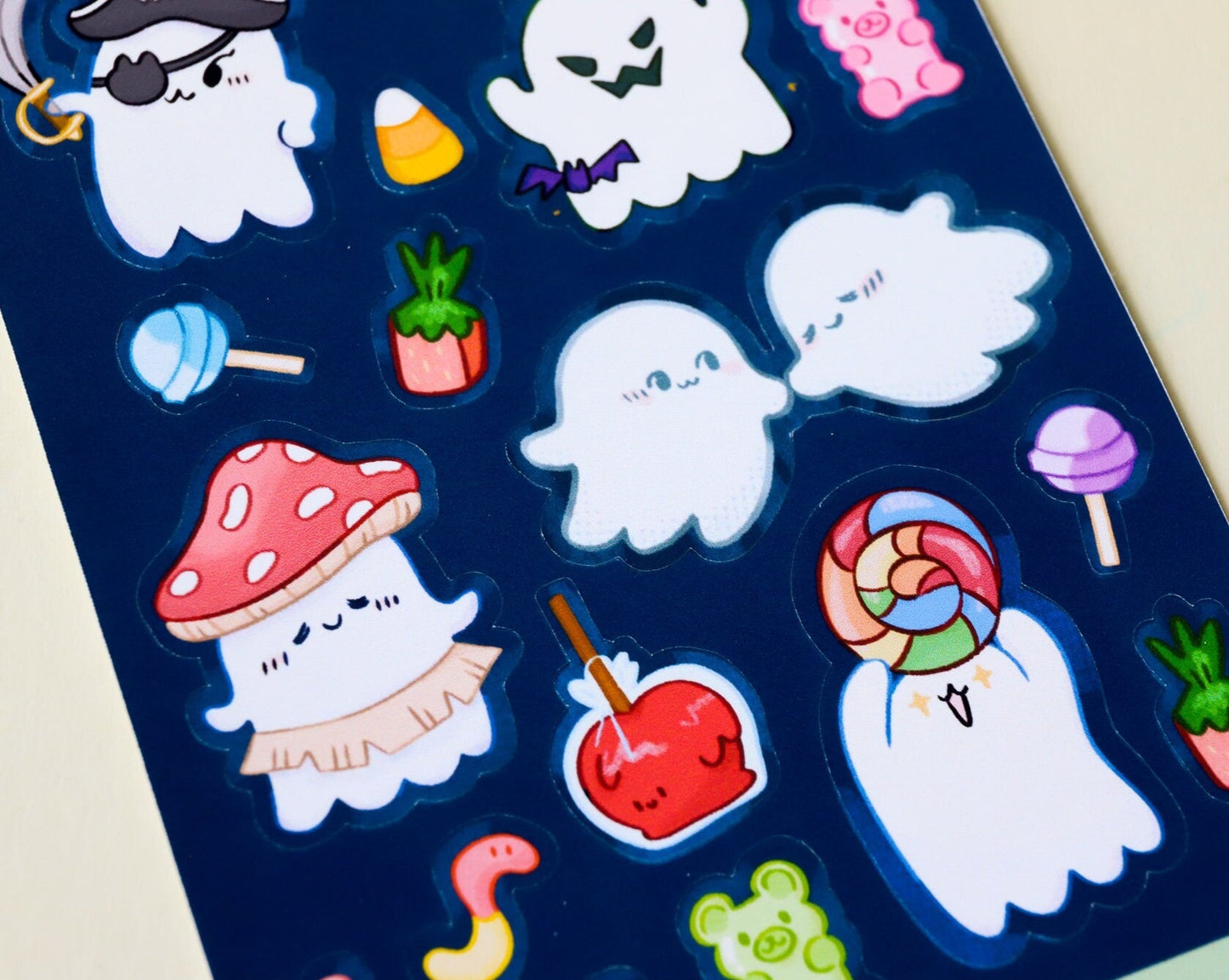 Cute Ghost Sticker Sheet - 23 Stickers