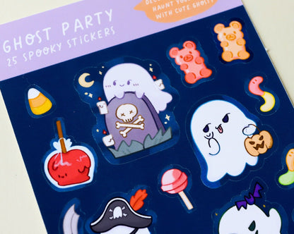 Cute Ghost Sticker Sheet - 23 Stickers