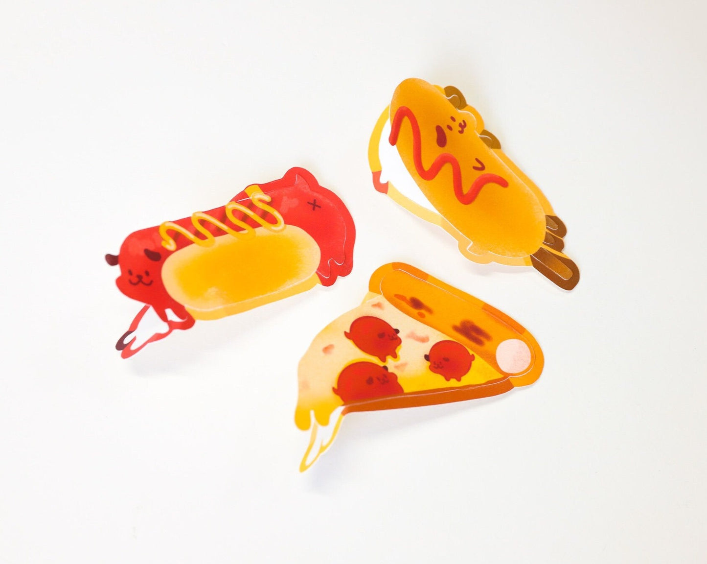 Junk Food Dog Stickers - Hot Dog, Pupperoni, and Corn Dog