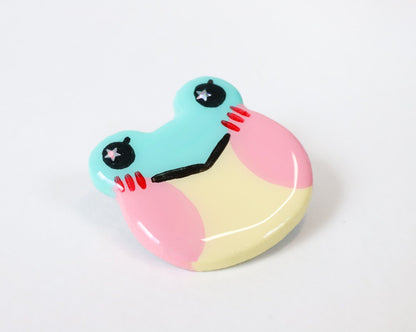 Cute Frog Clay Pin - Lily Animal Crossing