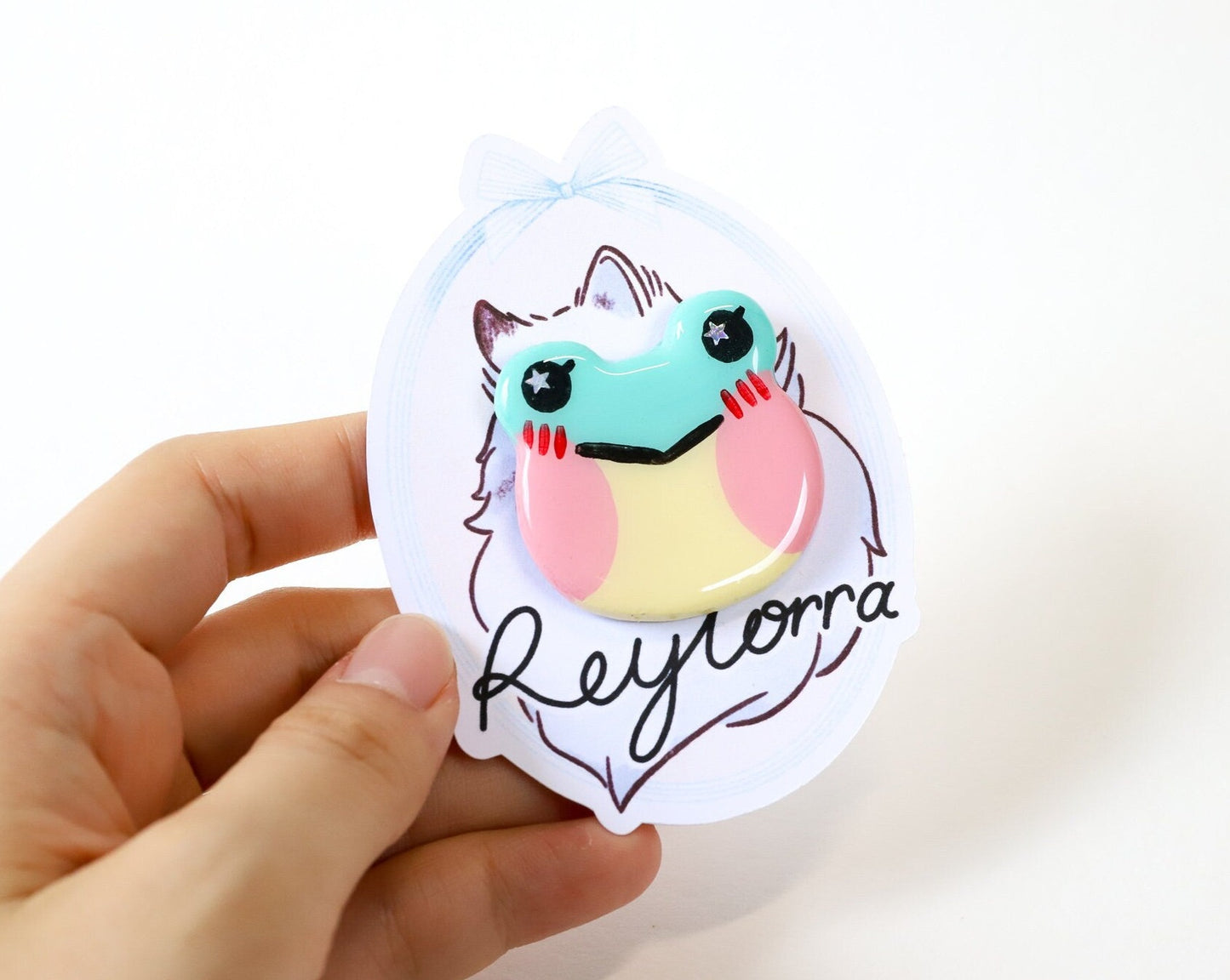 Cute Frog Clay Pin - Lily Animal Crossing