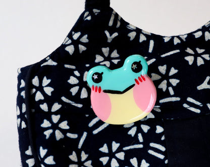 Cute Frog Clay Pin - Lily Animal Crossing