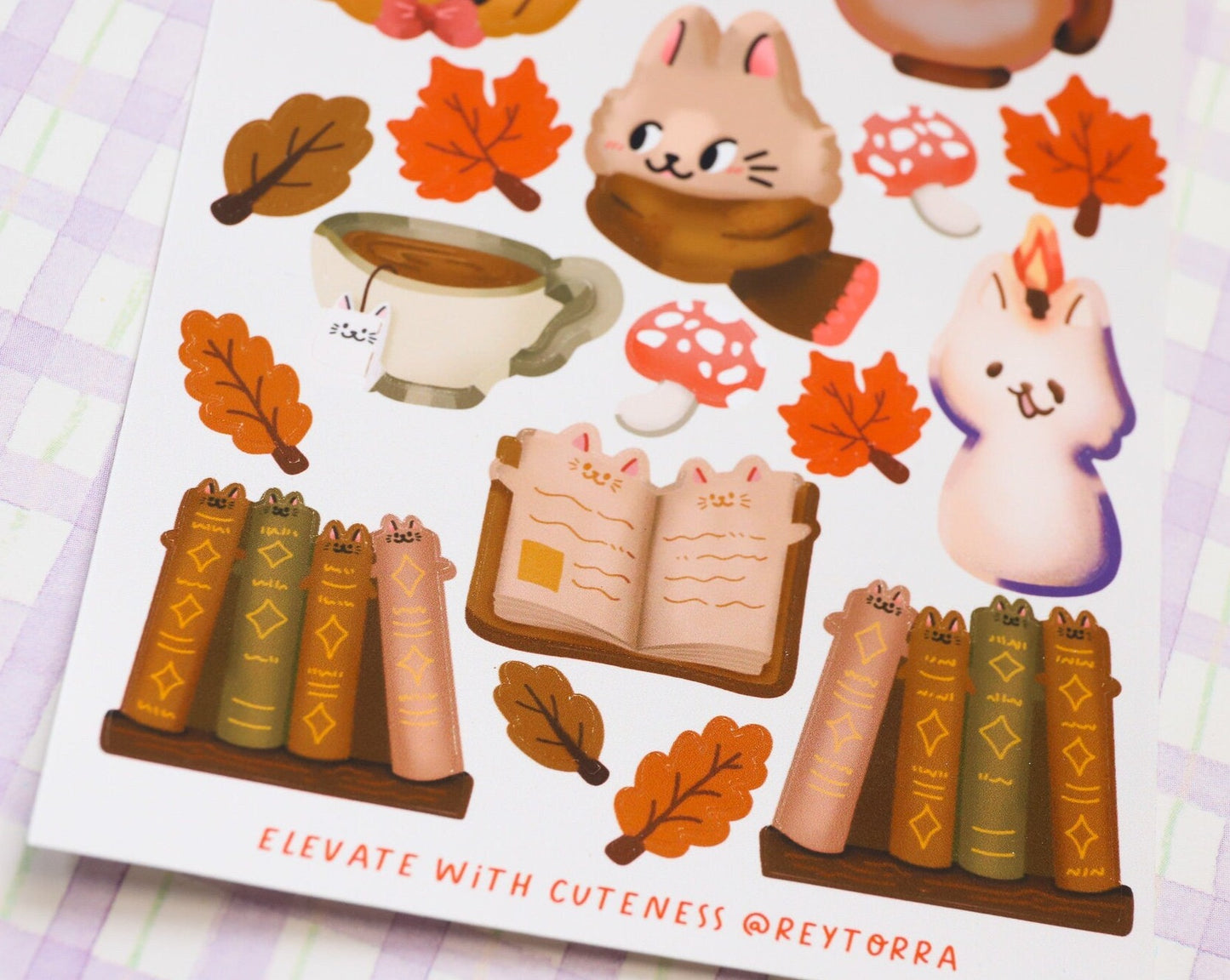 Fall Dark Academia Cat Stickers - 19 Cute Stickers