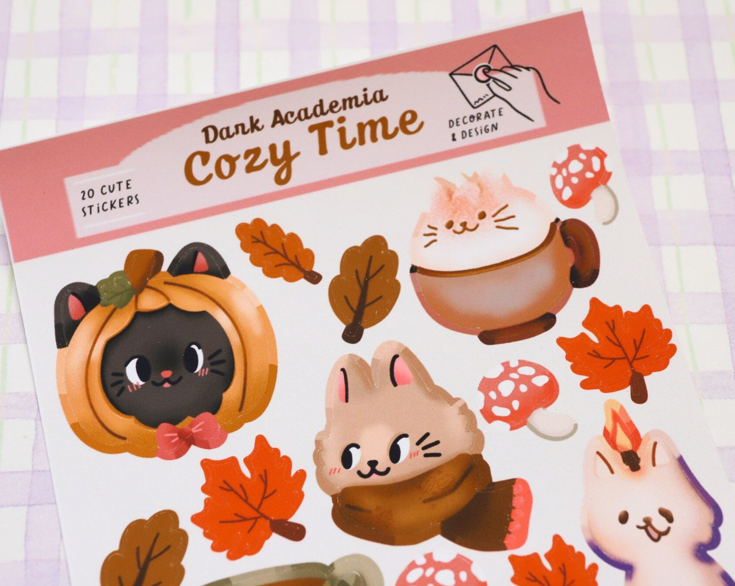 Fall Dark Academia Cat Stickers - 19 Cute Stickers