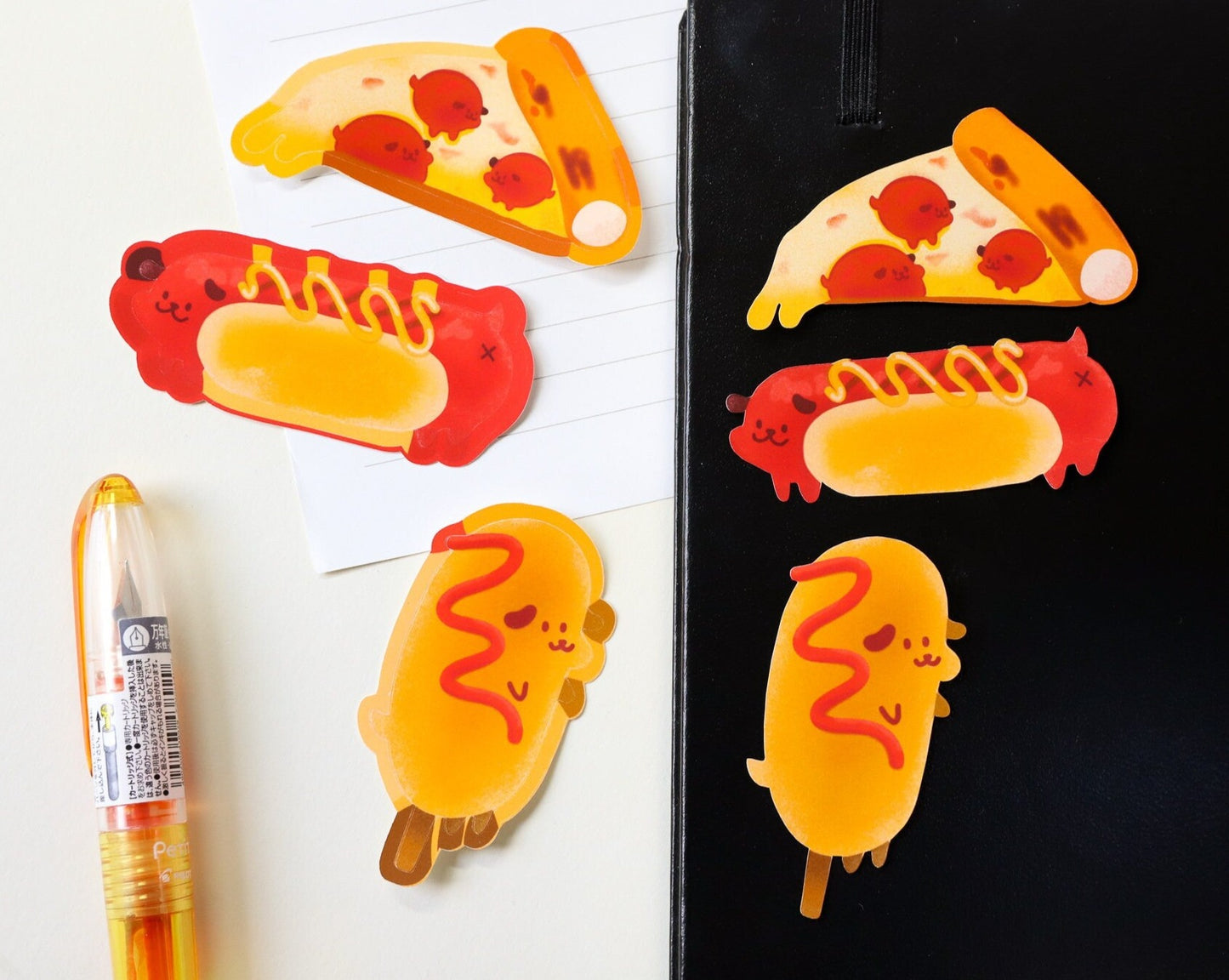 Junk Food Dog Stickers - Hot Dog, Pupperoni, and Corn Dog