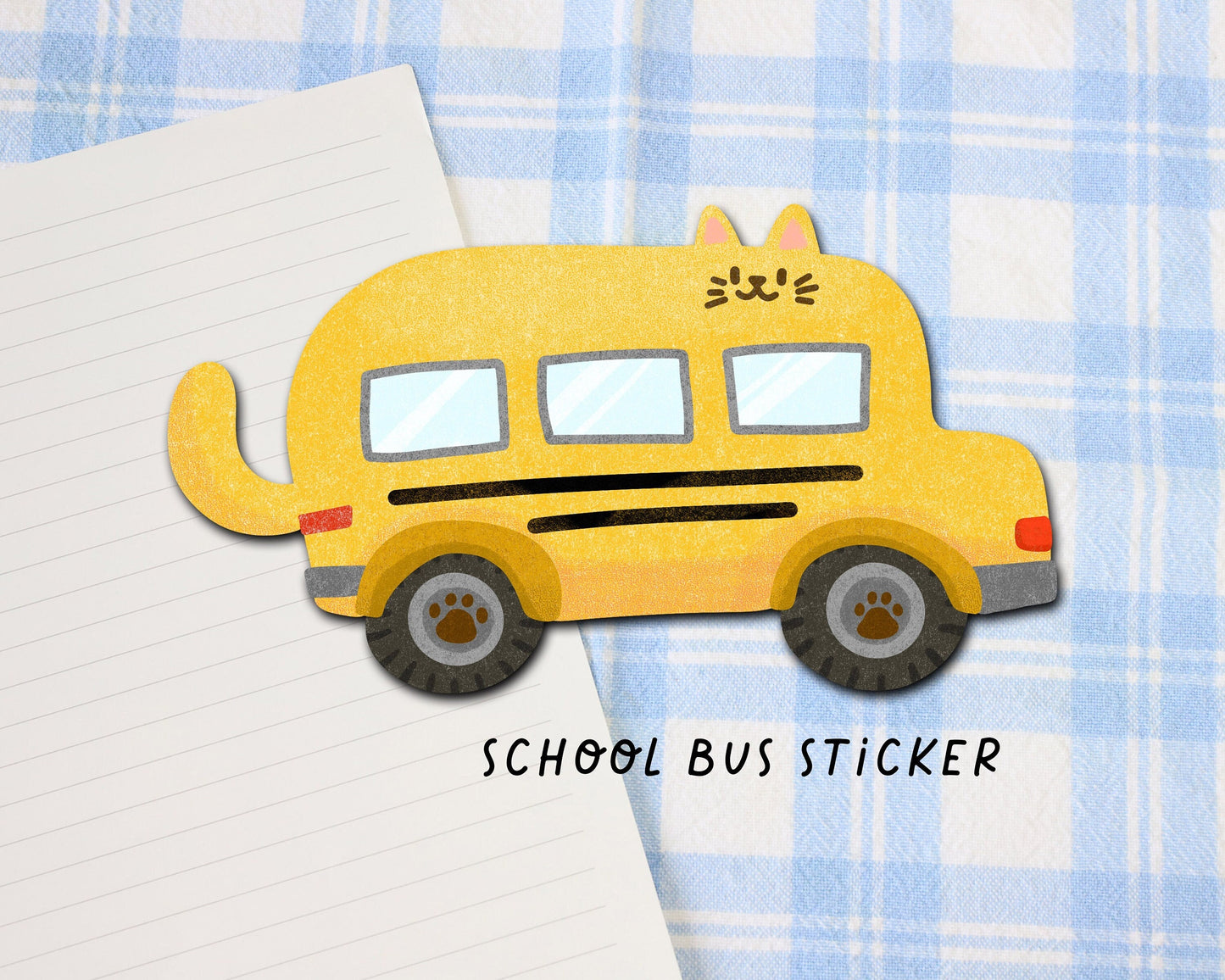 School Bus Cat Sticker