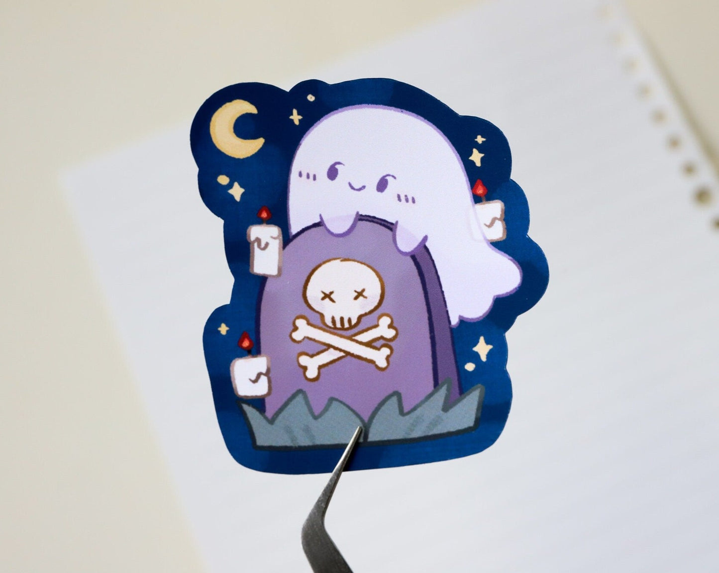 Graveyard Ghost Sticker - Halloween