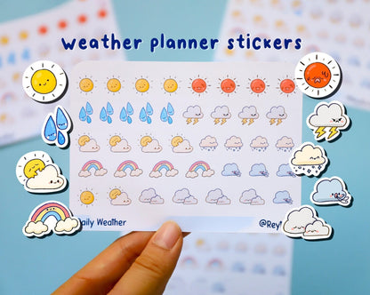 Weather Tracker Sticker Sheet - Journaling