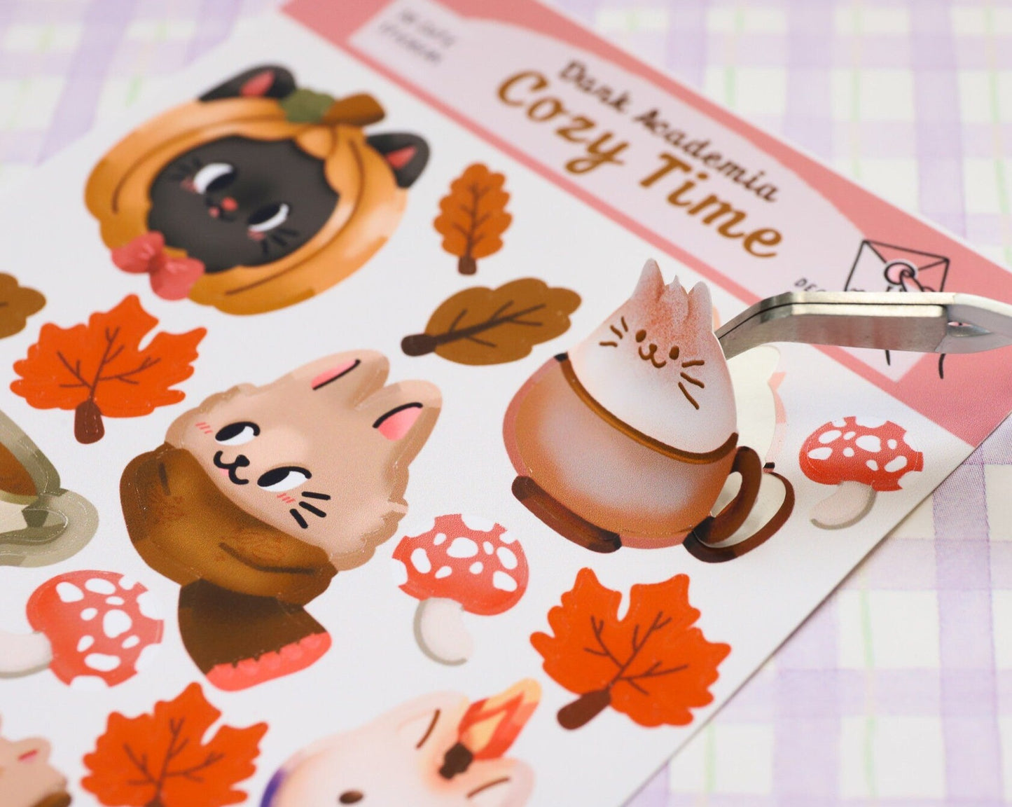 Fall Dark Academia Cat Stickers - 19 Cute Stickers